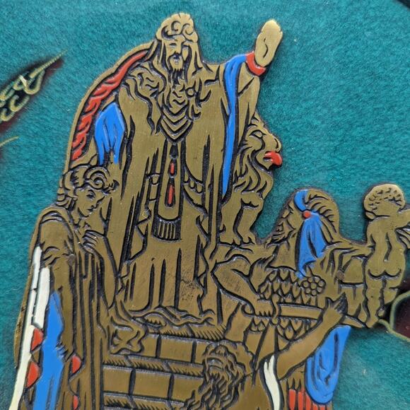 Israel Souvenir Plate The judgement of Solomon enameled plate Vintage Grandma - Picture 4 of 8